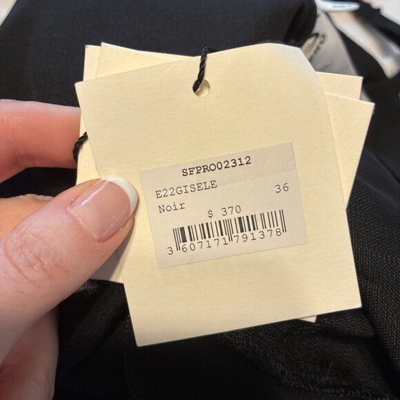 Sandro New Authentic Solid Black Gisele Tank Tiered Mini Dress 36 4 Small - Picture 5 of 8